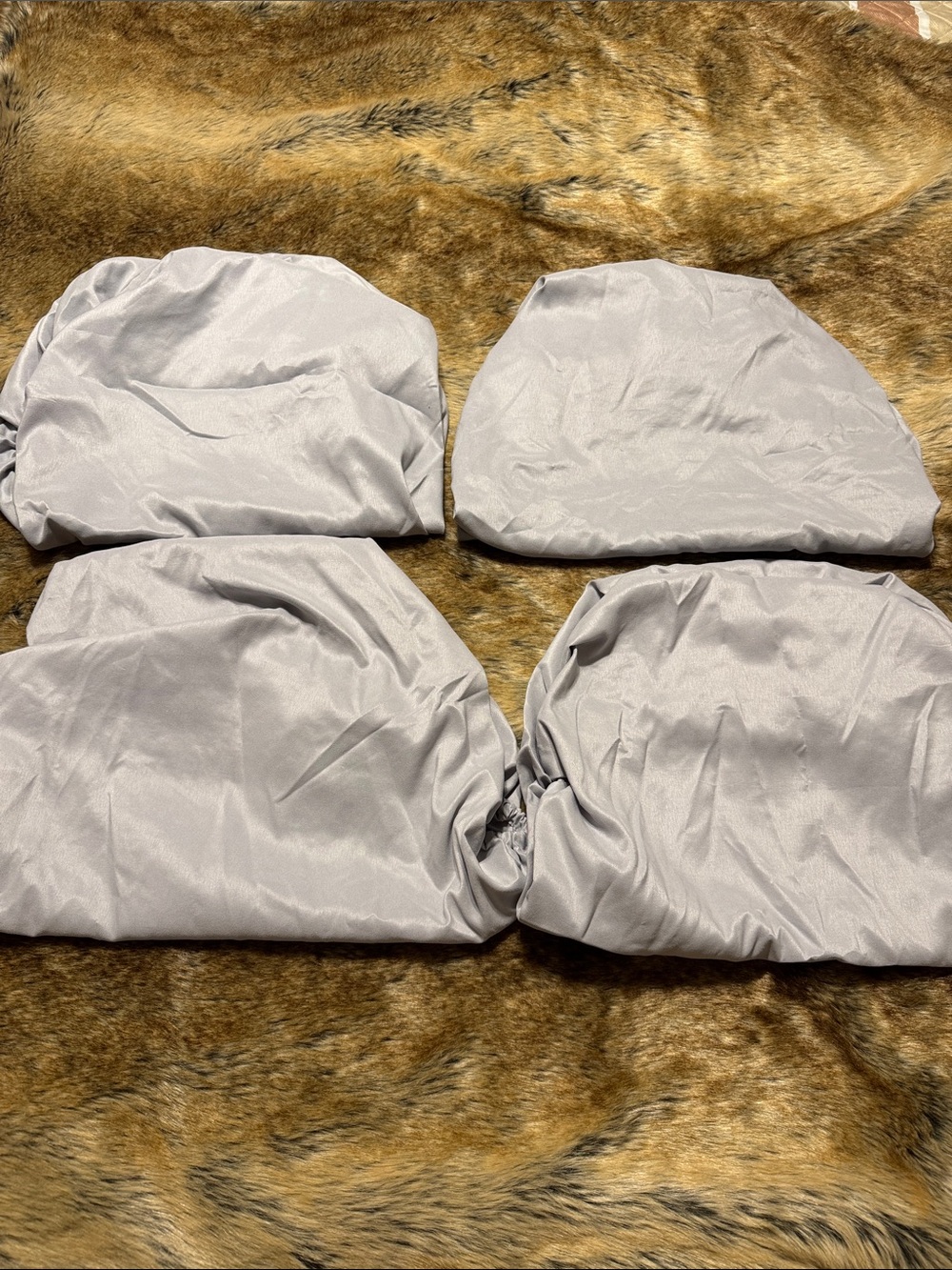 Set of 4 Bassinet Sheets Light Gray